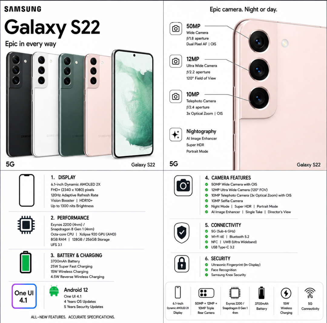 Samsung S22 5G - Refurbished