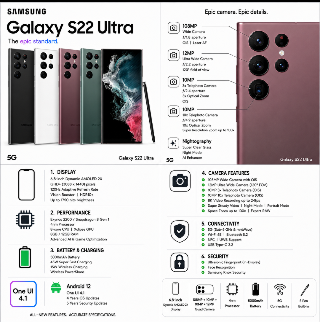 ⁠Samsung S22 Ultra -5g Refurbished