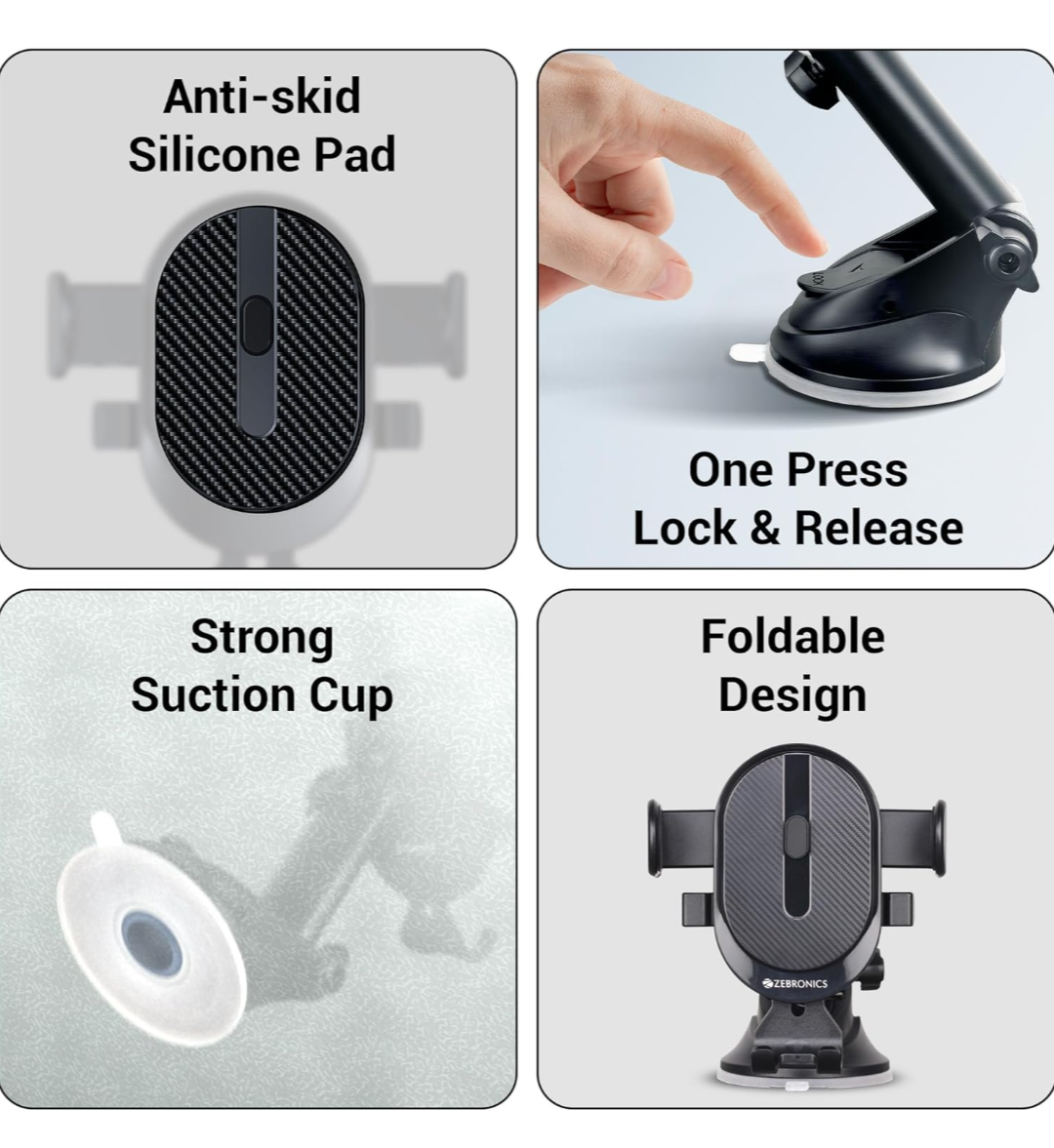 Zebronics CMH100 Car Mobile Holder - New
