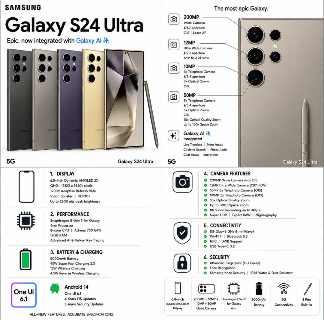 ⁠⁠Samsung S24 Ultra -5g  Refurbished